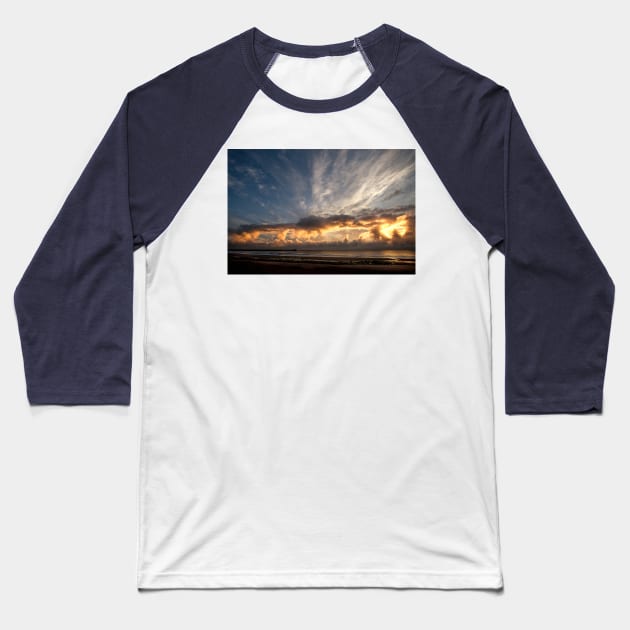 Super September Sunrise Baseball T-Shirt by Violaman